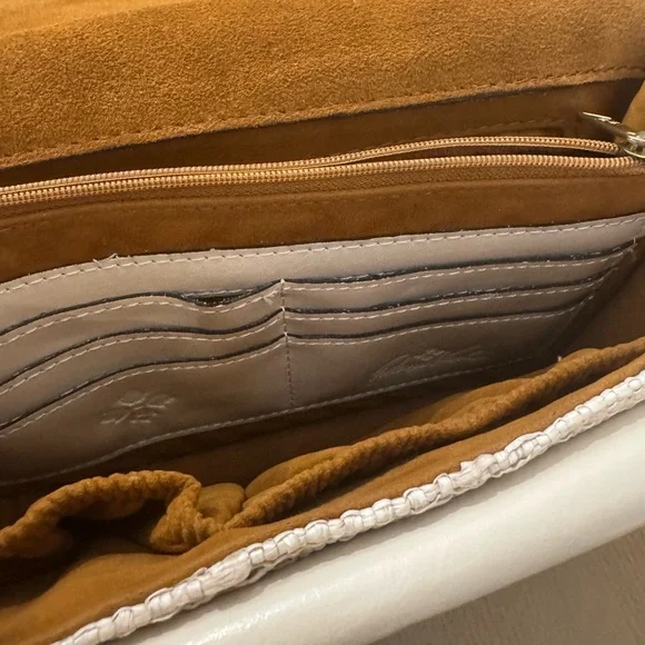 Patricia Nash Woven Crossbody Bag Cream Neutral Leather Trim NWOT Coastal Chic - Picture 9 of 9